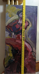 30×14 FLAMINGO FLAMENCO DANCER JOSE TRUJILLO Oil Painting