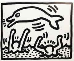 Keith Haring Rare Limited Edition Lithograph Pop Shop With COA