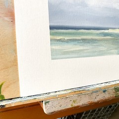 8×10 Original Oil Seascape Painting Impressionist Sandy Beach Coastal Art Signed