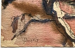 1962 Eliane Diverly Watercolor Painting French Impressionism Cityscape Signed