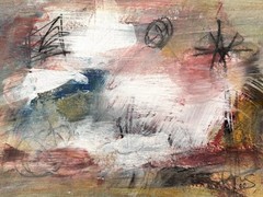 Original Abstract Expressionism 9X12 Paper Warm Tones Modern Handmade Signed 16