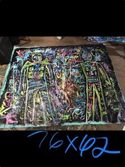 NEW ABSTRACT ART ON CANVAS Original Acrylic Painting BRIGHT SIGNED 72×62