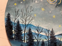 10″ Circular Oil Painting on Canvas….“Winter Wonderland“