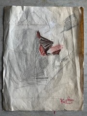 FRANTISEK KUPKA – Flight Study, Abstract – Pastel and Charcoal on Paper –