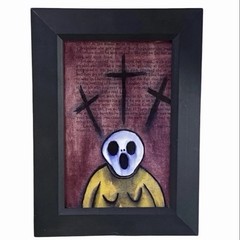 Original Painting Ghost Woman Lady #9 framed art horror Decor Halloween Ooak