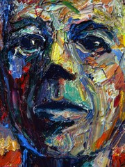 PORTRAIT OIL█PAINTING OUTSIDER IMPRESSIONIST ART█SIGNED ABSTRACT ORIGINAL MALE A