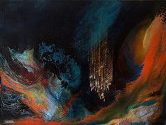 Leonardo Nierman Eternal Fire 1971 Original Oil Painting Signed Abstract Art