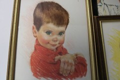 Lot of 4 Art prints, 15 1/2 x 12 1/2, Framed little boy baby, frames your choice