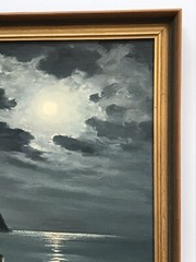 Framed Carlo Ciappa Oil Painting on Panel Signed Amalfi Coastline Italy 1950s