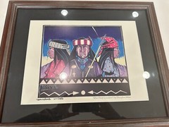 Douglas Miles Native American Apache Lithograph „Our First Leaders“ SIGNED