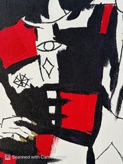 Jackie of Diamonds Original Acrylic Painting 11×14 Signed Canvas Art