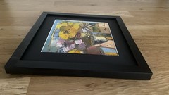 Original Abstract Still Life Framed On Canvas Colorful Yellow Black
