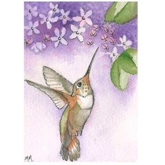 ACEO Limited Edition – Hummingbird with Lilacs print of Original Watercolor