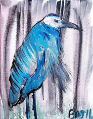 Blue Heron Contemporary Expressionist Original Painting