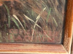 Gothic Vintage Oil on Canvas Haunted Mill by Moonlight 1929 Signed and Framed