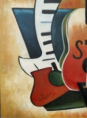 Original Russian Abstract Composition, Oil Painting, Framed, 50.0 x 40.0 cm.