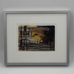 Jackie Lipton Original Abstract Mixed Media Painting on Paper New York Artist