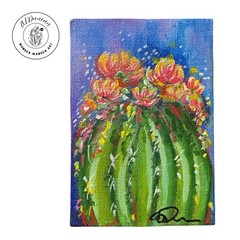 Magnet, Original Art, Hand-painted, Cactus Acrylic Painting, 3 Inch X 4 1/2 Inch