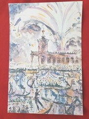 Venice watercolor print by Antonio Lucarda 11.5 x 8 inches circa 1950s
