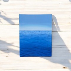 Ocean Painting Original | Blue Ocean Sky Seascape | 12×9” Wall Art | OOAK