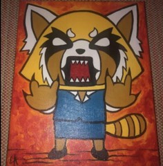 AGGRESUKO SANRIO, Signed Canvas Artwork Original 8×10