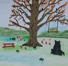 GAT Original IMPRESSIONISM Painting 5×7 Inch Hand Painted Tree Landscape Art