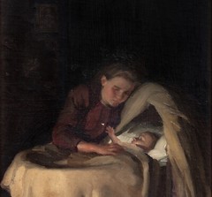 1911 Edwardian Mother & Baby Interior Portrait WILLIAM CHARLES PENN (1877-1968)