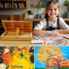 Elegant 29-Piece Acrylic Painting Kit: Beech Easel and Quality Supplies Included