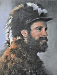 Original Pastel Sherry Gallagher Rocky Western Mountain Man Framed 28×22