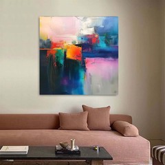 Hand Painted Oil Painting Fashion Abstract Wall Pictures Canvas Decor Art Green