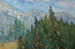 Oil painting „Summer“ format 20*30 centimeters. Сanvas on cardboard. 2023