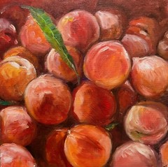 Original oil Painting, PEACHES 10×10”” Schelp