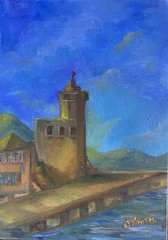 Original Oil Painting Castle Landscape 5×7