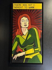 Original Pop Art Comic Style Paintings (2) Signed, Framed Jean Gray & Daredevil