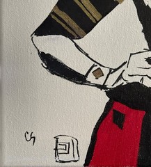 Jackie of Diamonds Original Acrylic Painting 11×14 Signed Canvas Art