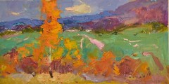 Autumn Sketch, 20.5×40 cm, Cardboard, Painting by Shandor Alexander