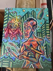 Original Painting By Hailey johnson Acrylic On Canvas 11 By 14 Stickfig-78 new