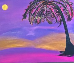 Caribbean acrylic painting on canvas by original art handmade, New, size; 30×24