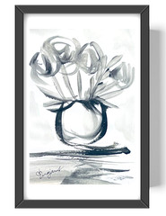 Guajardo Art: Roses 9X6 Expressionism Original Paper Home Decor