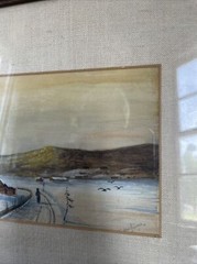 Original Watercolor Painting Winter Landscape