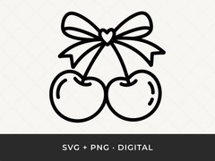 Cherry Heart Bow Design Art size 4500x5100px