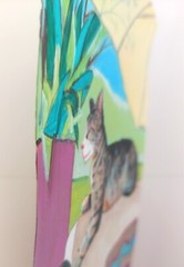 Tabby Cat Original Painting Cute Kitten Art Minimalist Pet Cat Lover Small Gift