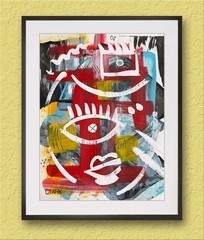 Original Abstract Acrylic Painting (1 of 3 Series) – 12×9″ Mixed Media Paper