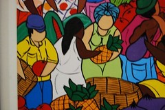 CUBAN ART FRAMED OIL ON CANVAS CUBAN HATIAN STYLE MARKET SCENE #3 ARTIST: FROOY