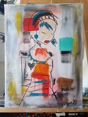 ORIGINAL ACRYLIC PAINTING 12×16 PORTRAIT ABSTRACT WALL ART HAND PAINTED CANVAS
