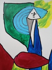 Cubism/Abstract 11×14 Picasso Art Signed Colorful Hand Made Painting