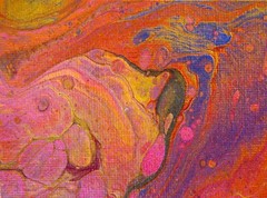 ASPIRATION Acrylic Abstract Flow Painting ACEO ATC 2.5 x 3.5 inches
