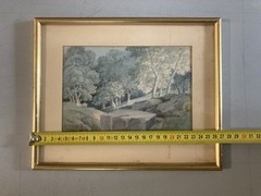 Very Pretty Painting Watercolour On Paper Xixth Boudet 1824 Forest Landscape Cv