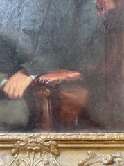 Antique Early American Portrait Painting 18th To 19th Century Estate Heirloom