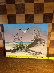 Beach Scene with Seagull Painting
